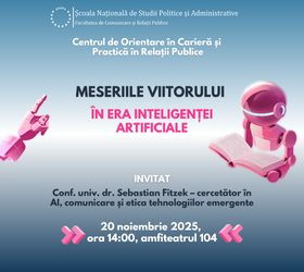  Meseriile viitorului în era AI  - Centrul de Orientare în Carieră | 20 noiembrie 2025, ora 14:00
